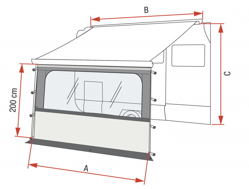 PAROI FRONTALE BLOCKER PRO 250 pour STORE FIAMMA F45S 260