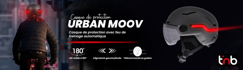 CASQUE VELO LED AVEC FEU STOP ET CLIGNOTANTS - TNB