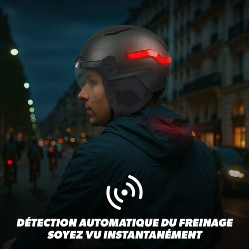 CASQUE VELO LED AVEC FEU STOP ET CLIGNOTANTS - TNB
