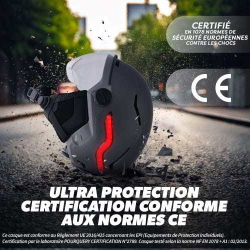 CASQUE VELO LED AVEC FEU STOP ET CLIGNOTANTS - TNB