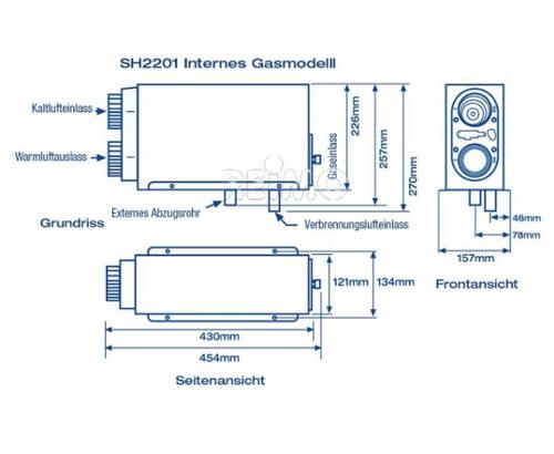 CHAUFFAGE AU GAZ 2KW - WEBASTO