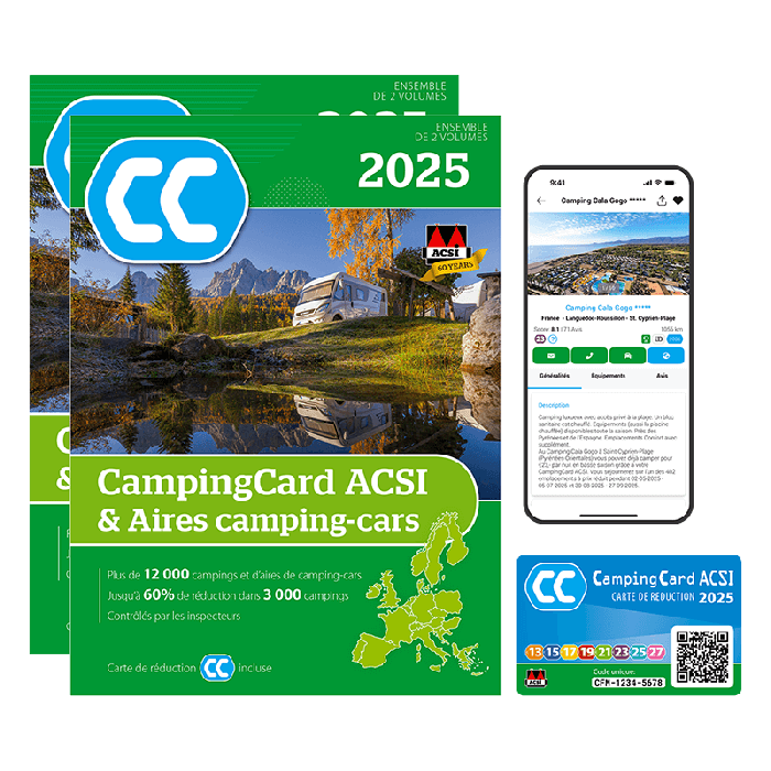 Guide Campingcard ACSI + Aires camping-cars 2025